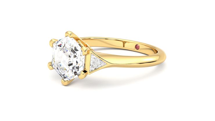 Taylor & Hart Gossamer Hexagonal Engagement Ring 360 degree image 24