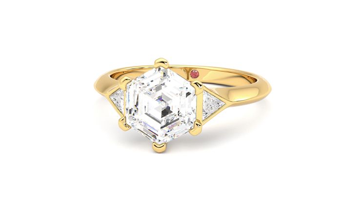 Taylor & Hart Gossamer Hexagonal Engagement Ring 360 degree image 27