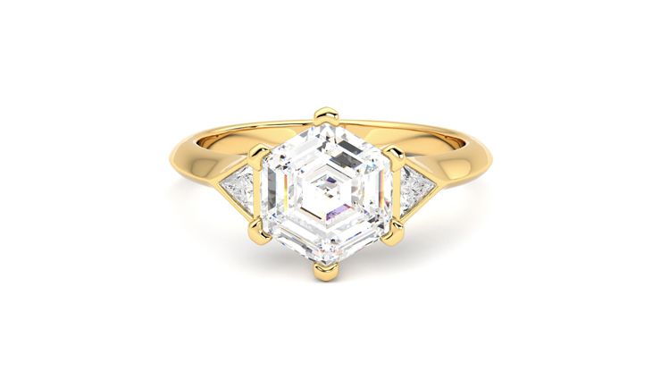 Taylor & Hart Gossamer Hexagonal Engagement Ring 360 degree image 29