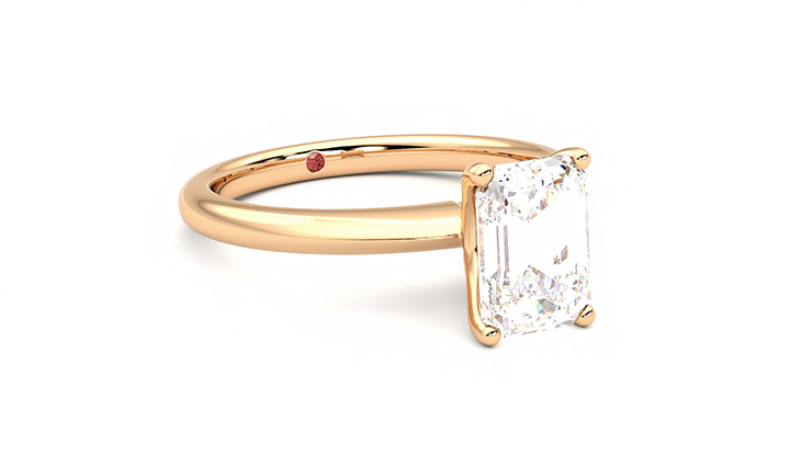 Taylor & Hart Grace Emerald Engagement Ring 360 degree image 5