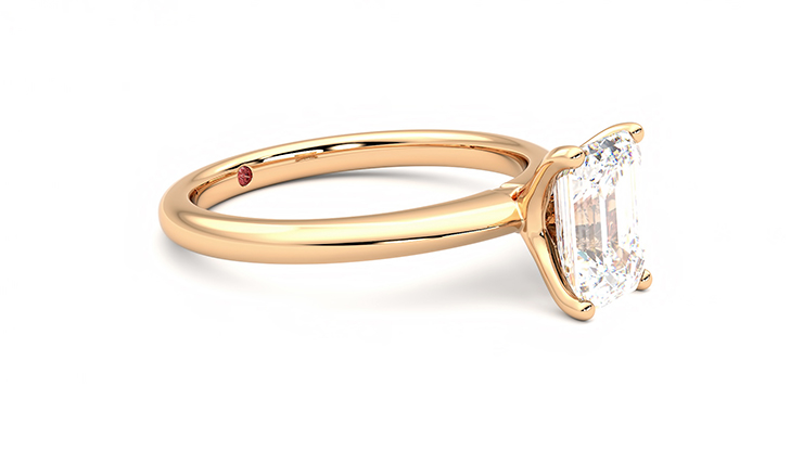 Taylor & Hart Grace Emerald Engagement Ring 360 degree image 7