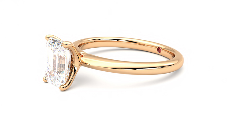 Taylor & Hart Grace Emerald Engagement Ring 360 degree image 23