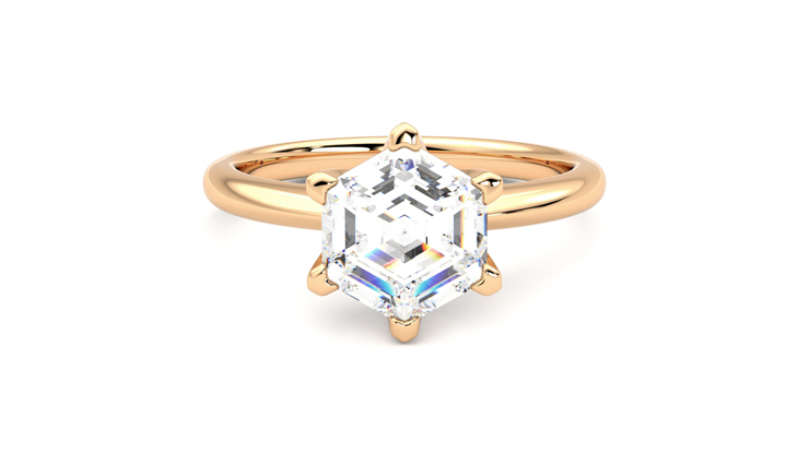 Taylor & Hart Grace Hexagonal Engagement Ring 360 degree image 0