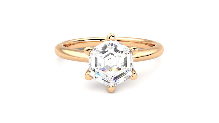 Taylor & Hart Grace Hexagonal Engagement Ring 360 degree image 1