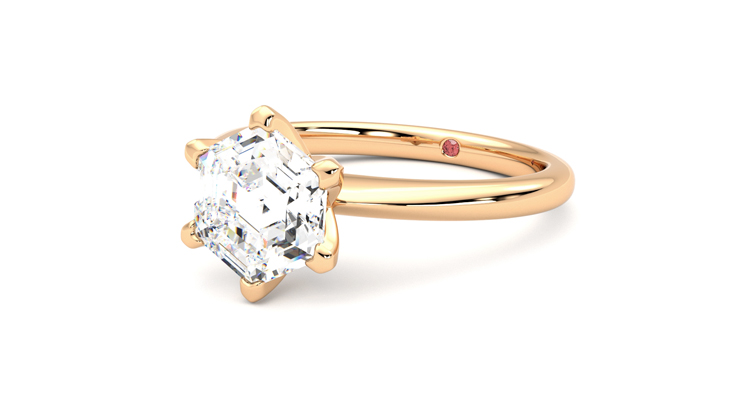 Taylor & Hart Grace Hexagonal Engagement Ring 360 degree image 25