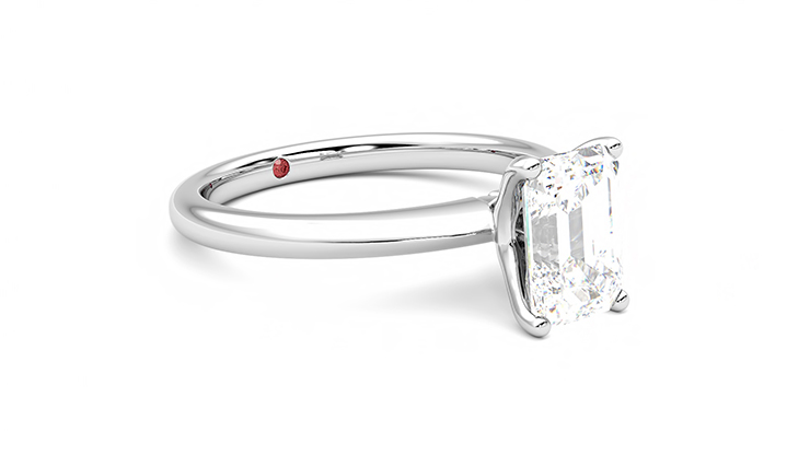 Taylor & Hart Grace Emerald Engagement Ring 360 degree image 6