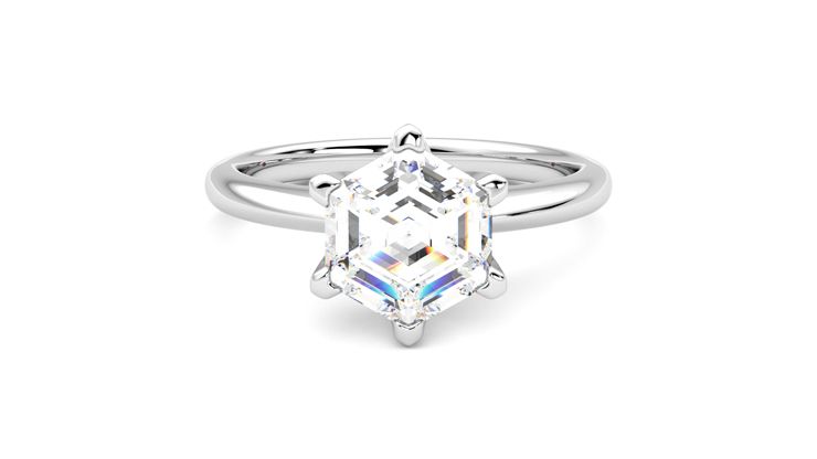 Taylor & Hart Grace Hexagonal Engagement Ring 360 degree image 0