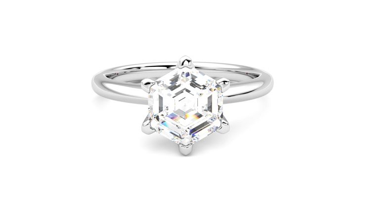 Taylor & Hart Grace Hexagonal Engagement Ring 360 degree image 1
