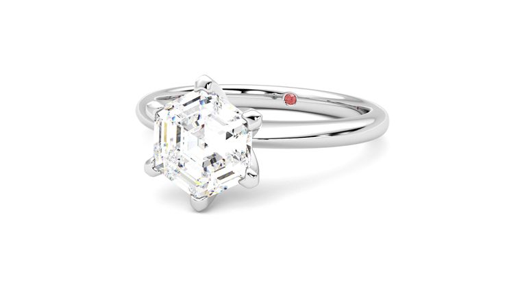 Taylor & Hart Grace Hexagonal Engagement Ring 360 degree image 26