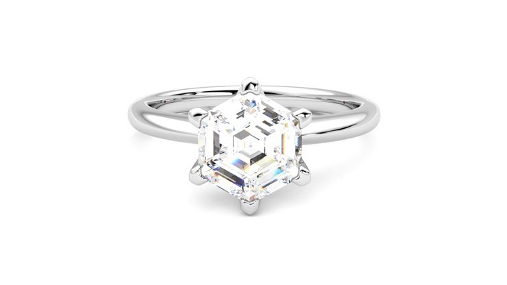 Taylor & Hart Grace Hexagonal Engagement Ring 360 degree image 29