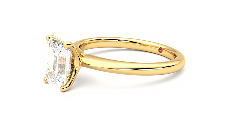 Taylor & Hart Grace Emerald Engagement Ring 360 degree image 23