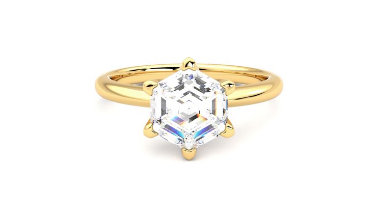 Taylor & Hart Grace Hexagonal Engagement Ring 360 degree image 0
