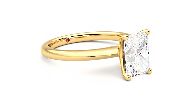 Taylor & Hart Grace Radiant Engagement Ring 360 degree image 6