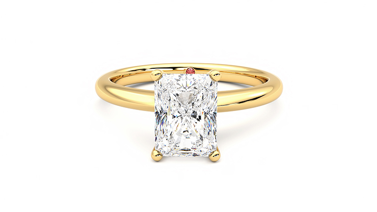 Radiant cut diamond on sale ring yellow gold