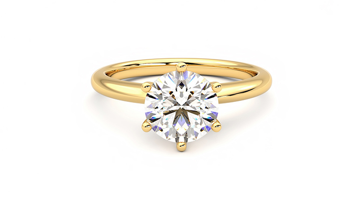 overhemd streep orkest Grace | 18K Yellow Gold solitaire style engagement ring | Taylor & Hart