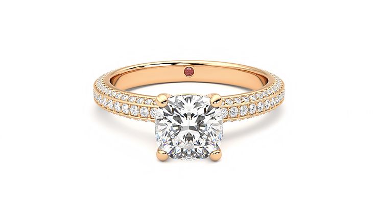 Taylor & Hart Halcyon Cushion Engagement Ring 360 degree image 0