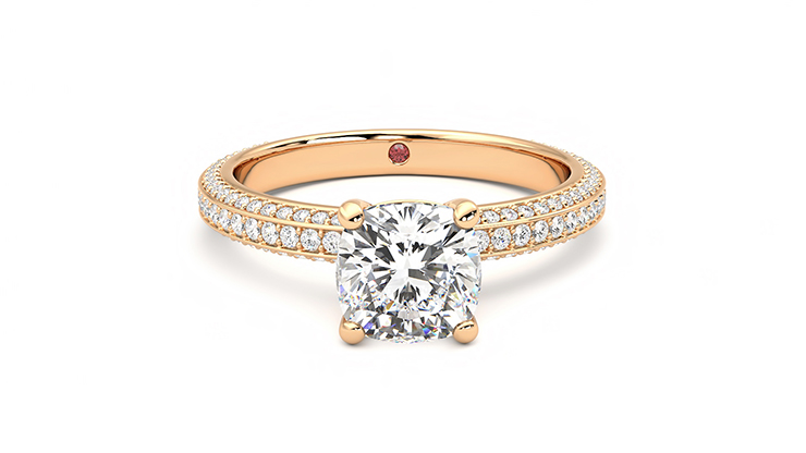 Taylor & Hart Halcyon Cushion Engagement Ring 360 degree image 1