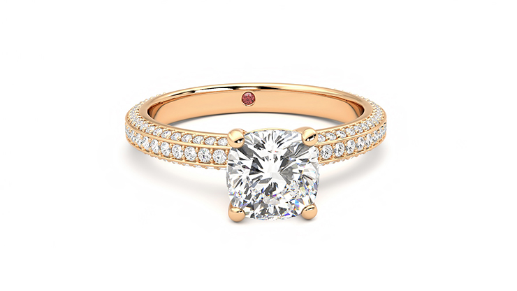 Taylor & Hart Halcyon Cushion Engagement Ring 360 degree image 2