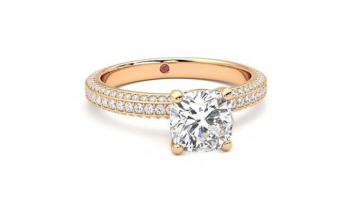 Taylor & Hart Halcyon Cushion Engagement Ring 360 degree image 3