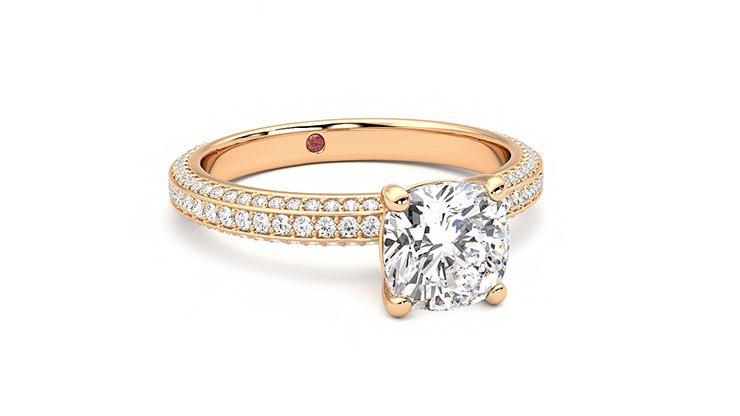Taylor & Hart Halcyon Cushion Engagement Ring 360 degree image 4