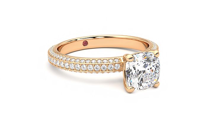 Taylor & Hart Halcyon Cushion Engagement Ring 360 degree image 5