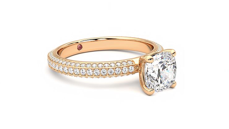 Taylor & Hart Halcyon Cushion Engagement Ring 360 degree image 6