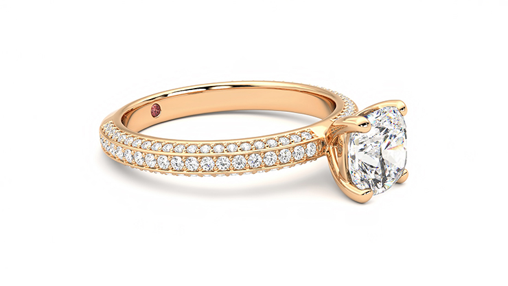 Taylor & Hart Halcyon Cushion Engagement Ring 360 degree image 7