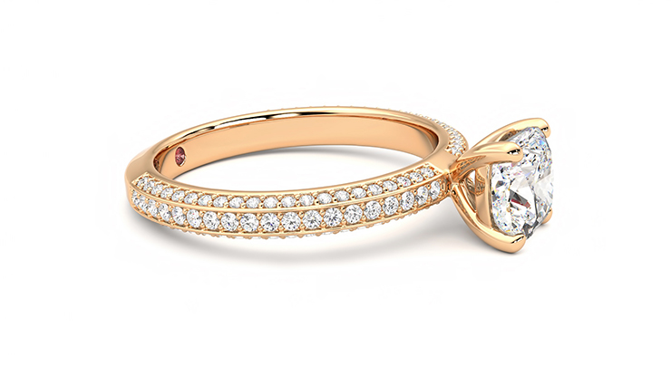 Taylor & Hart Halcyon Cushion Engagement Ring 360 degree image 8