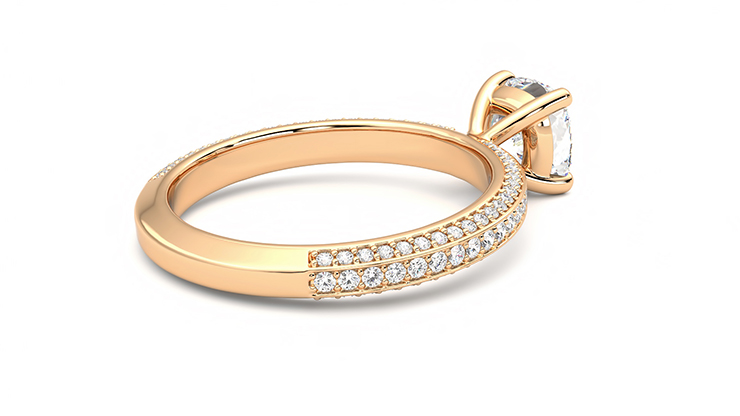 Taylor & Hart Halcyon Cushion Engagement Ring 360 degree image 12