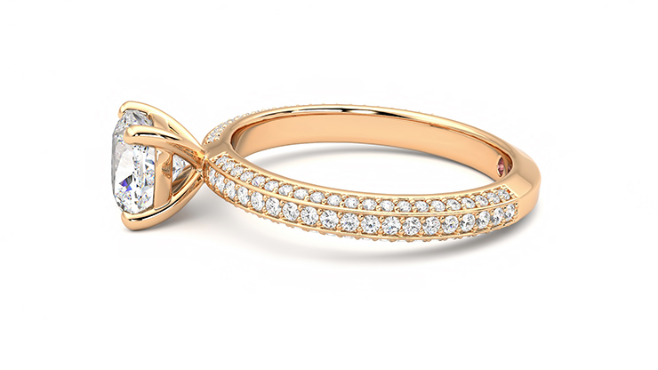 Taylor & Hart Halcyon Cushion Engagement Ring 360 degree image 21