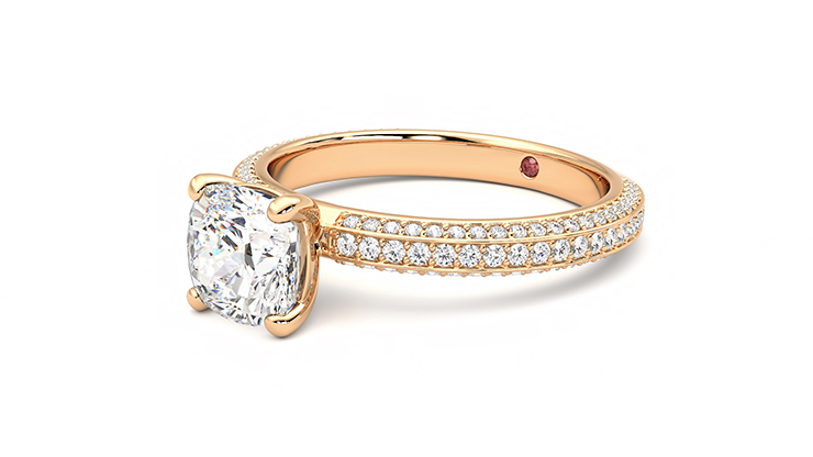 Taylor & Hart Halcyon Cushion Engagement Ring 360 degree image 24