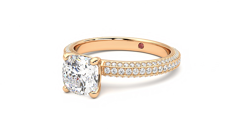 Taylor & Hart Halcyon Cushion Engagement Ring 360 degree image 25