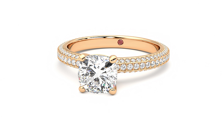 Taylor & Hart Halcyon Cushion Engagement Ring 360 degree image 27