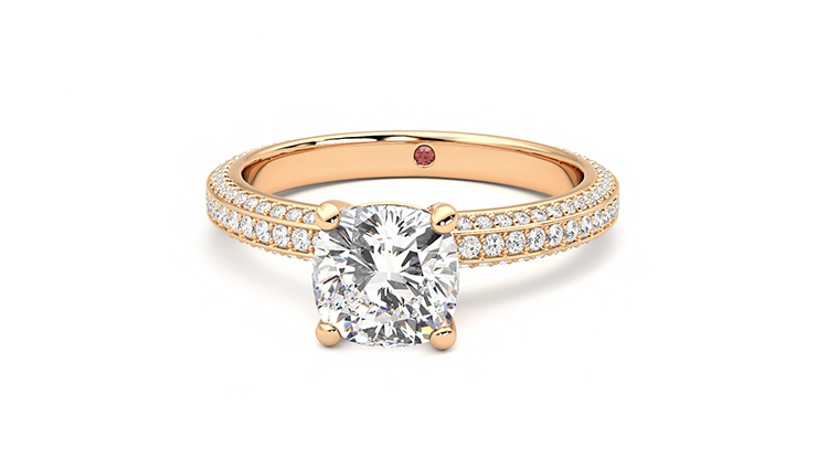 Taylor & Hart Halcyon Cushion Engagement Ring 360 degree image 28