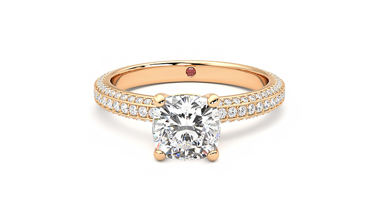 Taylor & Hart Halcyon Cushion Engagement Ring 360 degree image 29