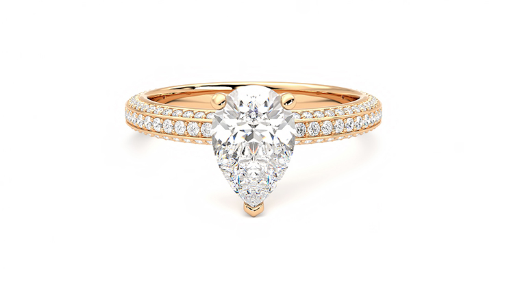 Taylor & Hart Halcyon Pear Engagement Ring 360 degree image 0