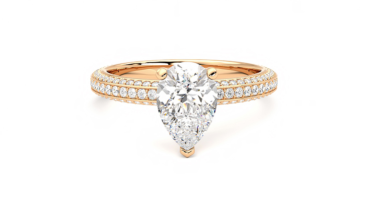 Taylor & Hart Halcyon Pear Engagement Ring 360 degree image 1