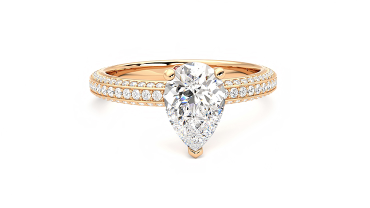 Taylor & Hart Halcyon Pear Engagement Ring 360 degree image 2
