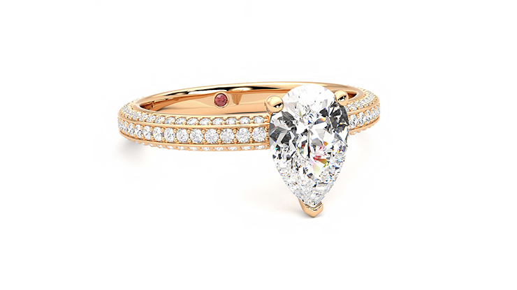 Taylor & Hart Halcyon Pear Engagement Ring 360 degree image 4
