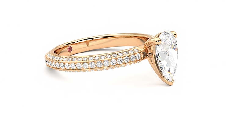 Taylor & Hart Halcyon Pear Engagement Ring 360 degree image 7
