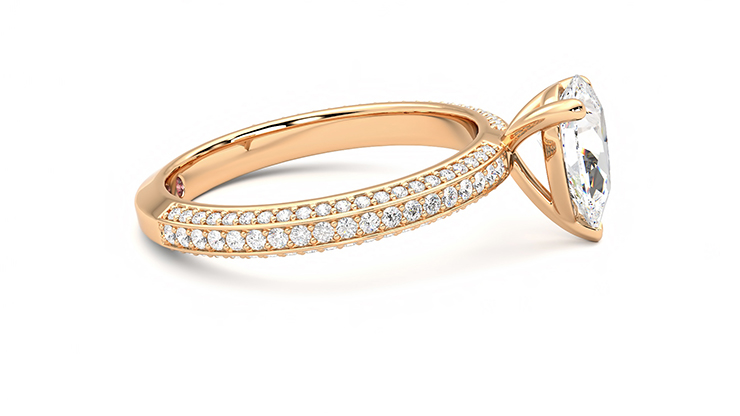 Taylor & Hart Halcyon Pear Engagement Ring 360 degree image 9