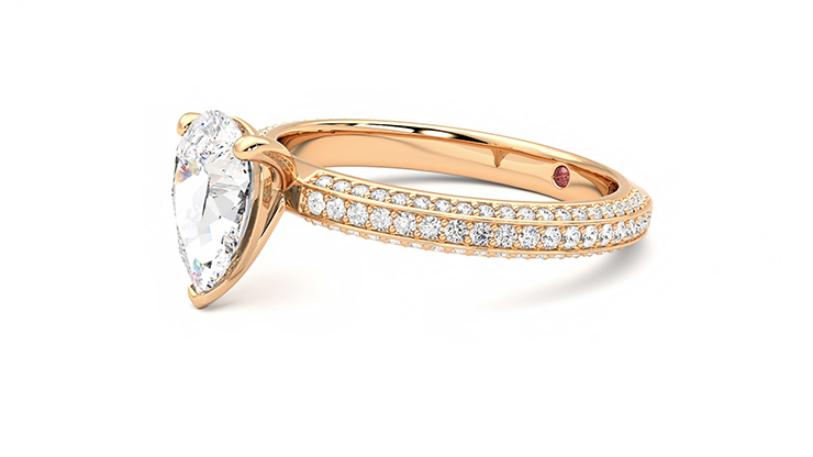 Taylor & Hart Halcyon Pear Engagement Ring 360 degree image 23