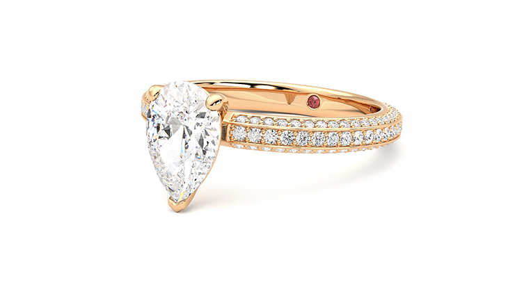 Taylor & Hart Halcyon Pear Engagement Ring 360 degree image 25