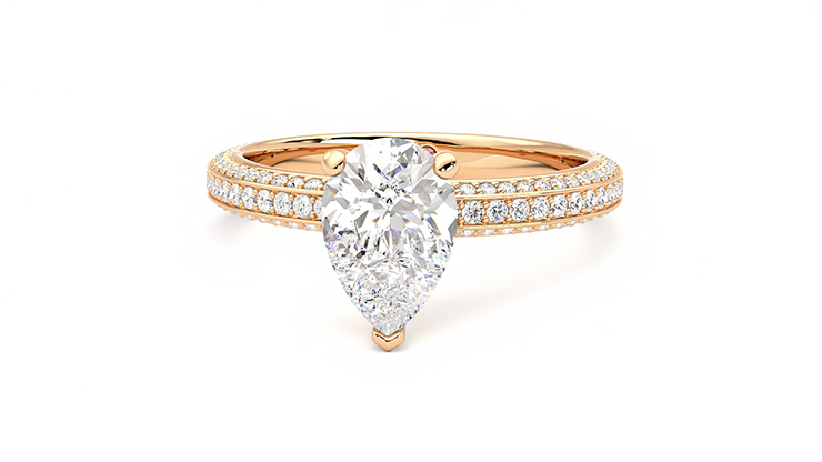 Taylor & Hart Halcyon Pear Engagement Ring 360 degree image 28