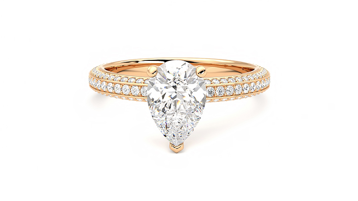 Taylor & Hart Halcyon Pear Engagement Ring 360 degree image 29