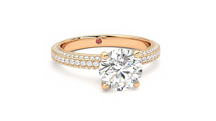 Taylor & Hart Halcyon Round Engagement Ring 360 degree image 3