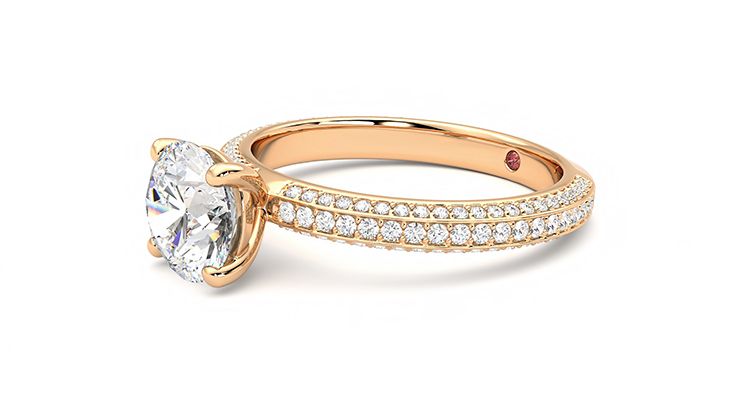 Taylor & Hart Halcyon Round Engagement Ring 360 degree image 23