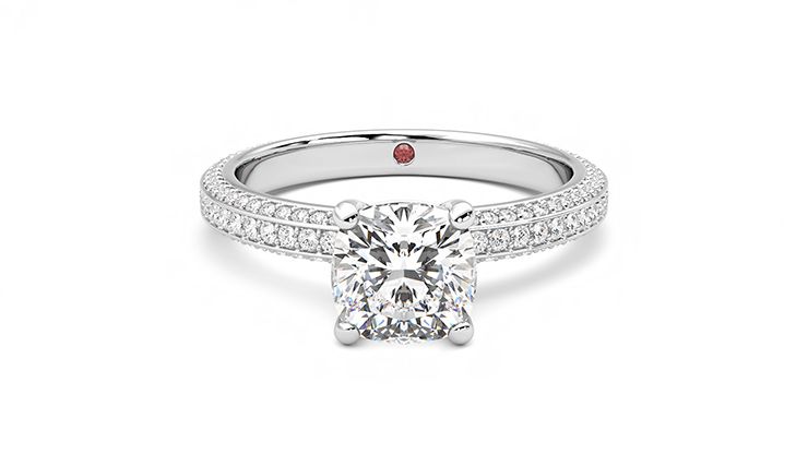 Taylor & Hart Halcyon Cushion Engagement Ring 360 degree image 0
