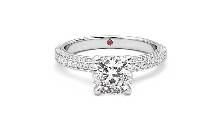 Taylor & Hart Halcyon Cushion Engagement Ring 360 degree image 1