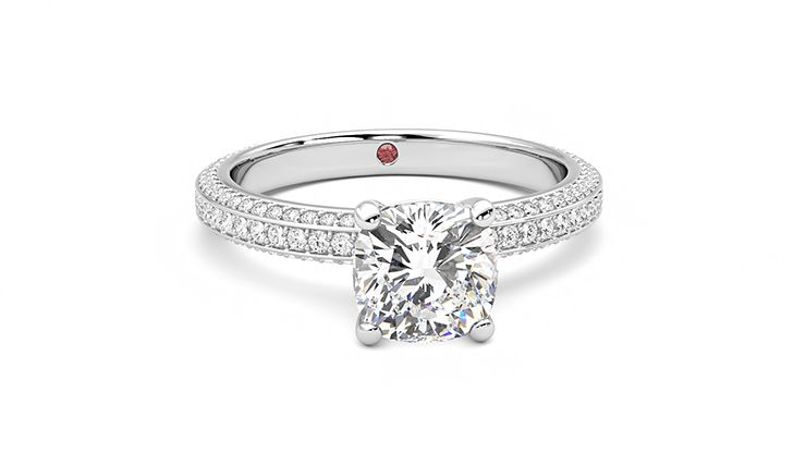 Taylor & Hart Halcyon Cushion Engagement Ring 360 degree image 2
